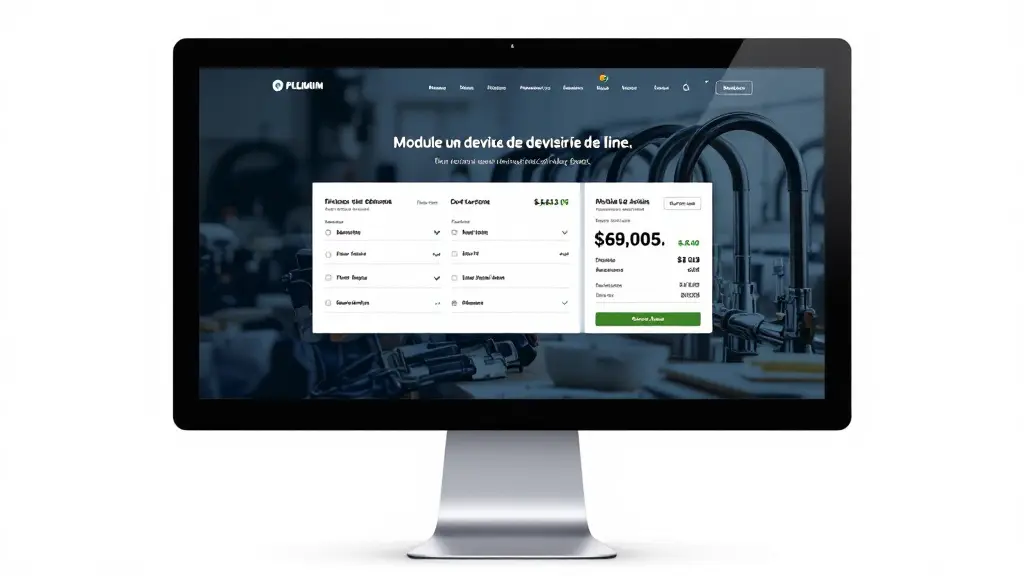 Site d'un plombier proposant un module de devis en ligne